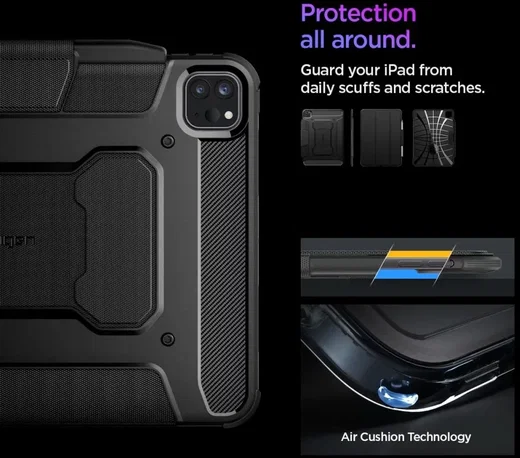 Spigen Rugged Armor Pro iPad Pro 11 (2024/2025) Hoes Zwart afbeelding 3