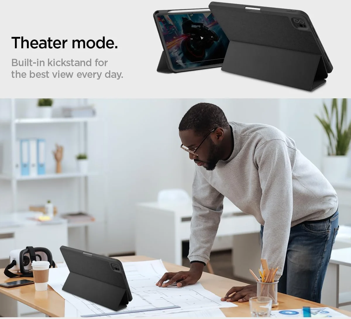 Spigen Urban Fit iPad Pro 11 (2024/2025) Hoes Book Case Zwart afbeelding 5