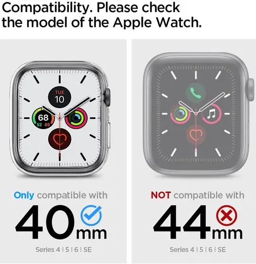 Spigen Liquid Crystal Pro Apple Watch 41MM/40MM Hoesje en Bandje Transparant afbeelding 3