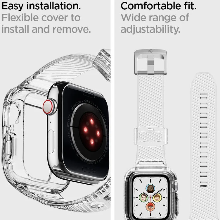 Spigen Liquid Crystal Pro Apple Watch 41MM/40MM Hoesje en Bandje Transparant afbeelding 9