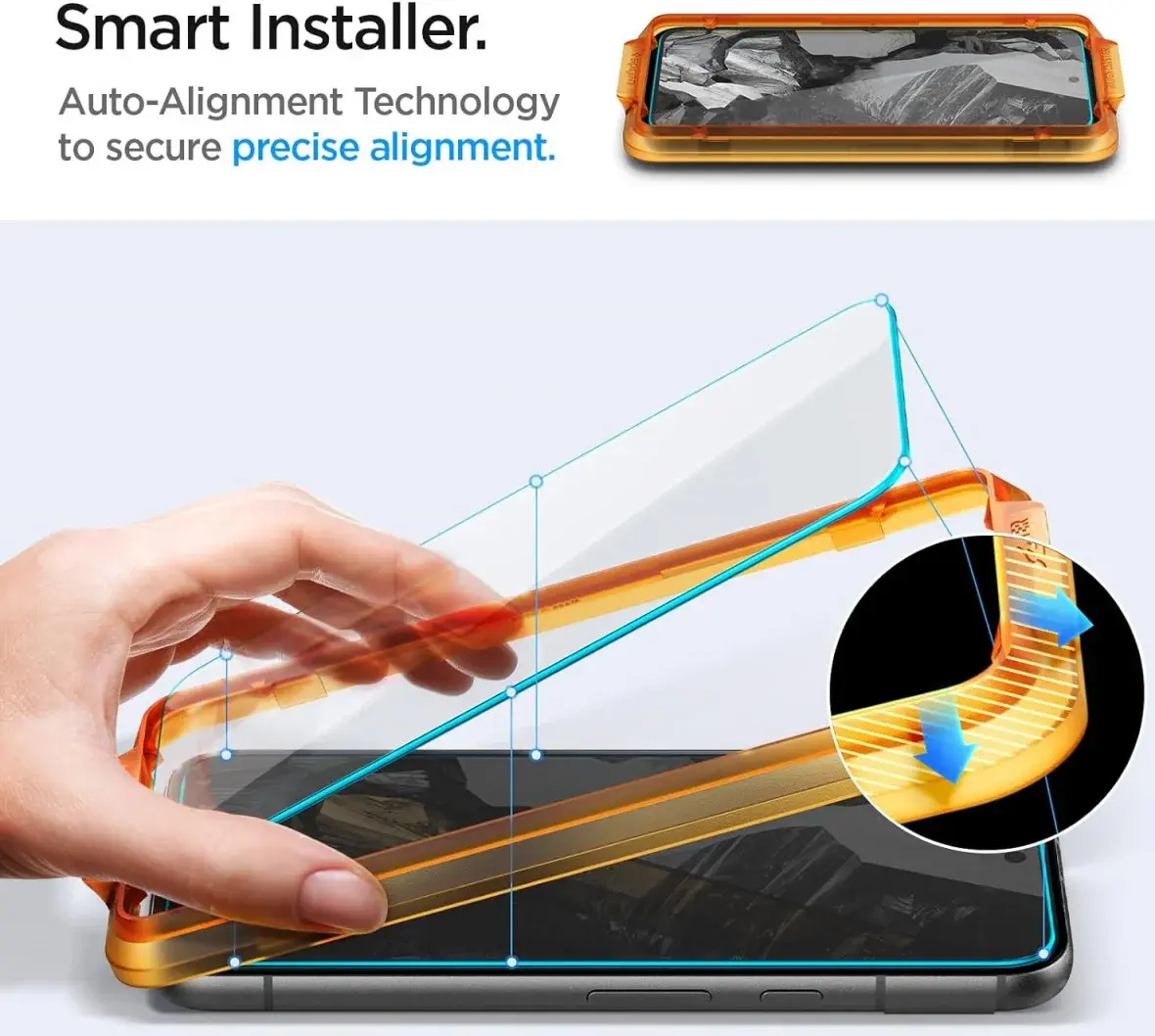 Spigen AlignMaster Google Pixel 8a Screen Protector Tempered Glass (2-Pack) afbeelding 2