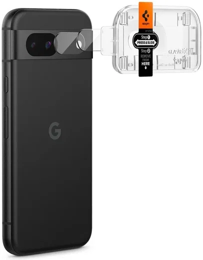 Spigen EZ Fit Optik Pro Google Pixel 8a Camera Lens Protector Zwart (2-Pack) afbeelding 2