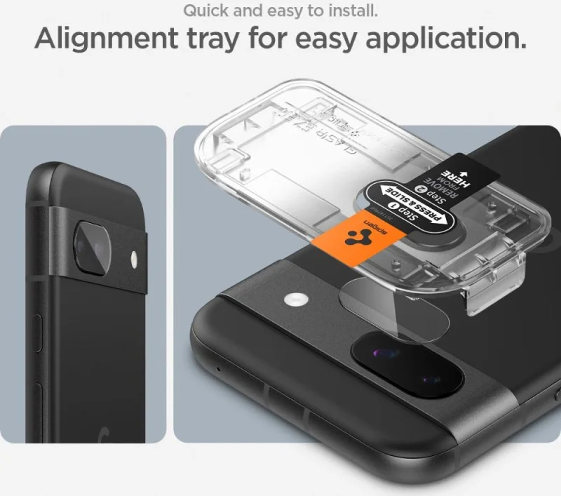 Spigen EZ Fit Optik Pro Google Pixel 8a Camera Lens Protector Zwart (2-Pack) afbeelding 6