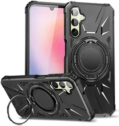 Samsung Galaxy A55 Hoesje MagSafe Magnetische Ring Stand Zwart afbeelding