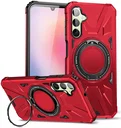Samsung Galaxy A55 Hoesje MagSafe Magnetische Ring Stand Rood