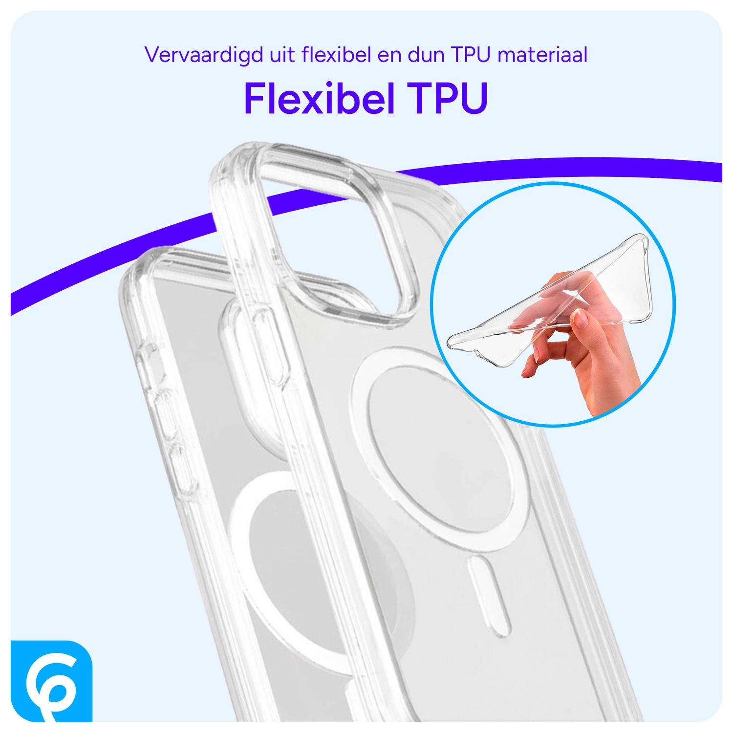Samsung Galaxy A55 Hoesje met MagSafe Dun TPU Back Cover Transparant afbeelding 4