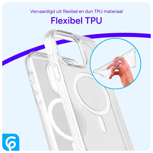 Samsung Galaxy A55 Hoesje met MagSafe Dun TPU Back Cover Transparant afbeelding 4