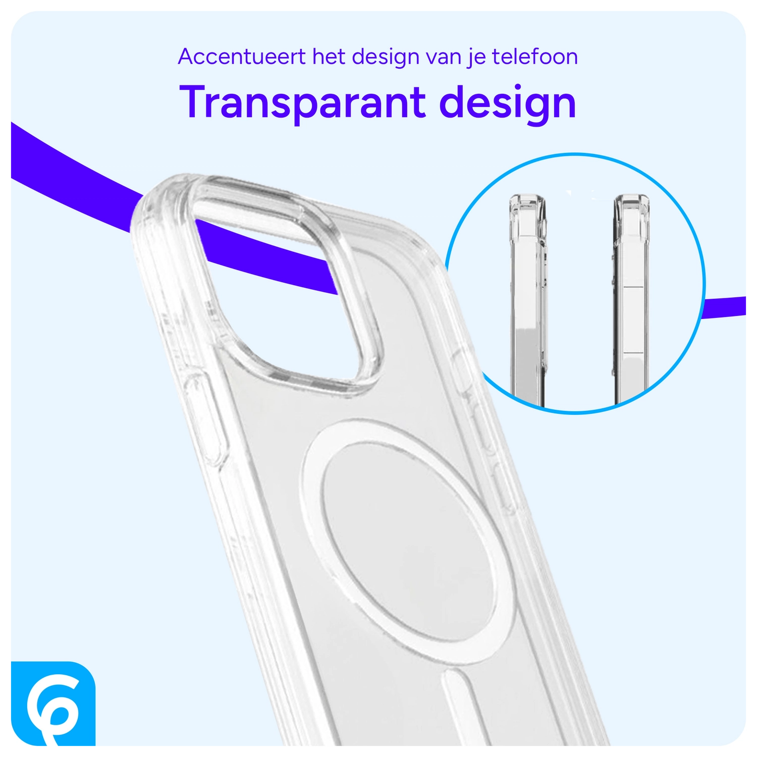 Samsung Galaxy A55 Hoesje met MagSafe Dun TPU Back Cover Transparant afbeelding 6