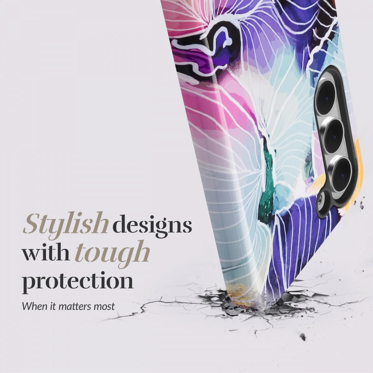 MIO MagSafe Samsung Galaxy A54 Hoesje Hard Shell Cover Flowers afbeelding 6