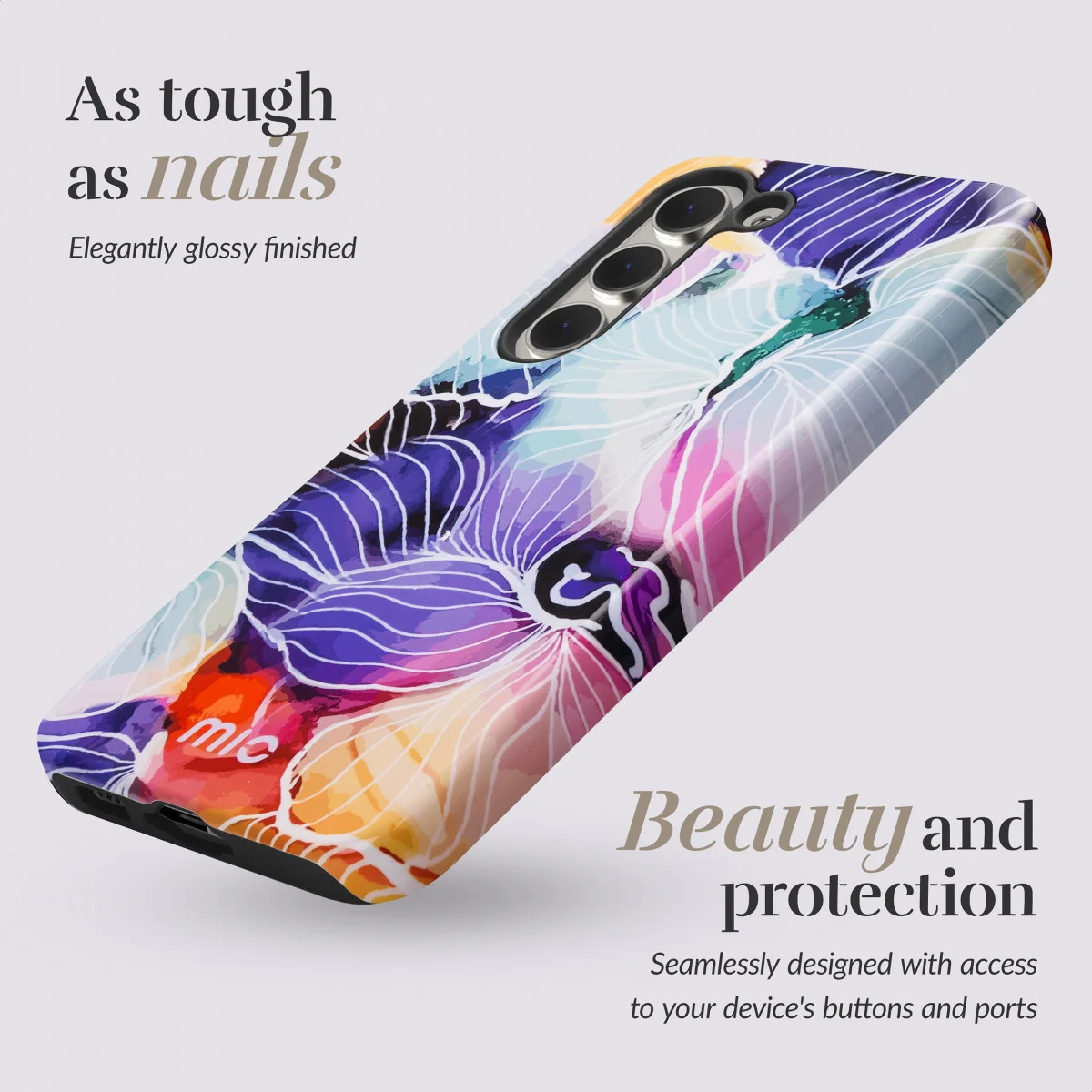 MIO MagSafe Samsung Galaxy A54 Hoesje Hard Shell Cover Flowers afbeelding 3
