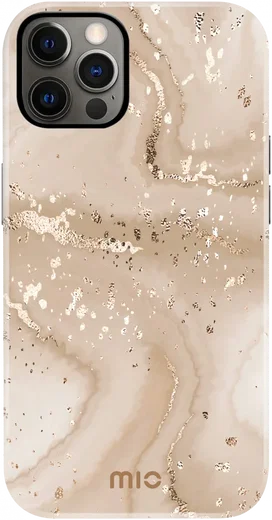 MIO MagSafe Apple iPhone 12 / 12 Pro Hoesje Back Cover Gold Marble afbeelding 1