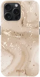 MIO MagSafe Apple iPhone 15 Pro Hoesje Hard Shell Back Cover Gold Marble afbeelding