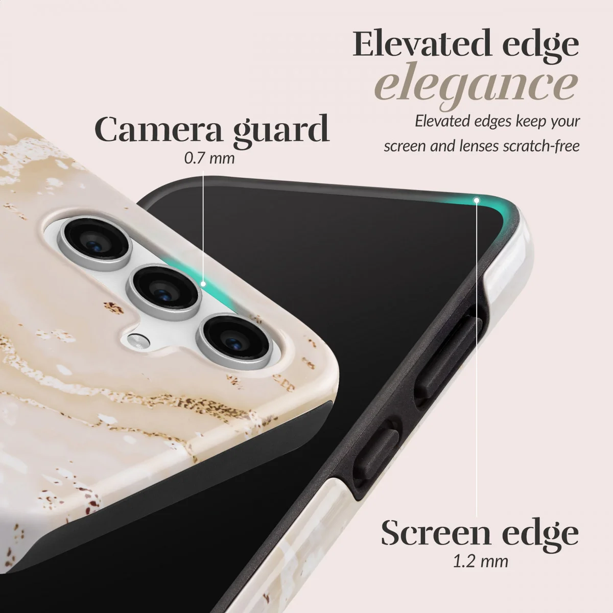 MIO MagSafe Samsung Galaxy S23 Hoesje Hard Shell Cover Gold Marble afbeelding 5