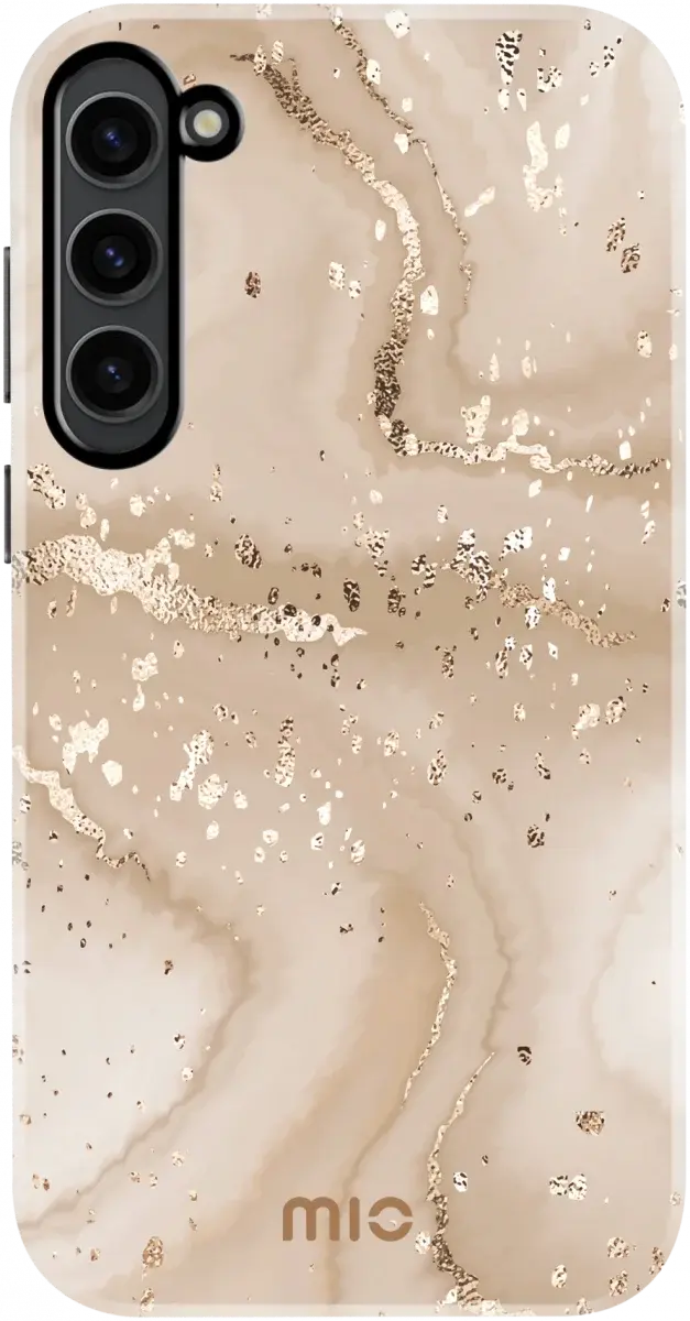 MIO MagSafe Samsung Galaxy S23 Hoesje Hard Shell Cover Gold Marble afbeelding 1