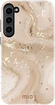 MIO MagSafe Samsung Galaxy S23 Hoesje Hard Shell Cover Gold Marble