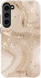MIO MagSafe Samsung Galaxy S23 Hoesje Hard Shell Cover Gold Marble afbeelding