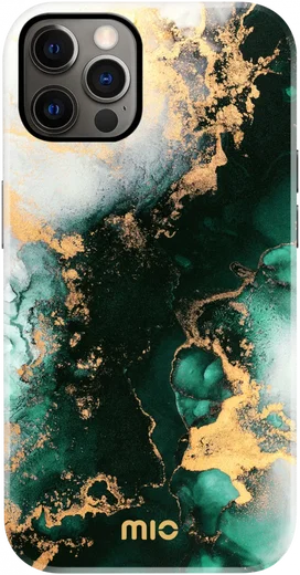 MIO MagSafe Apple iPhone 12 / 12 Pro Hoesje Back Cover Green Marble afbeelding 1