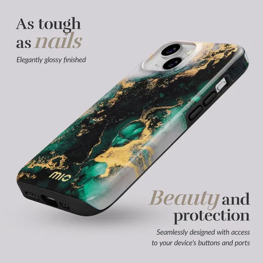MIO MagSafe Apple iPhone 15 / 14 / 13 Hoesje Back Cover Green Marble afbeelding 3
