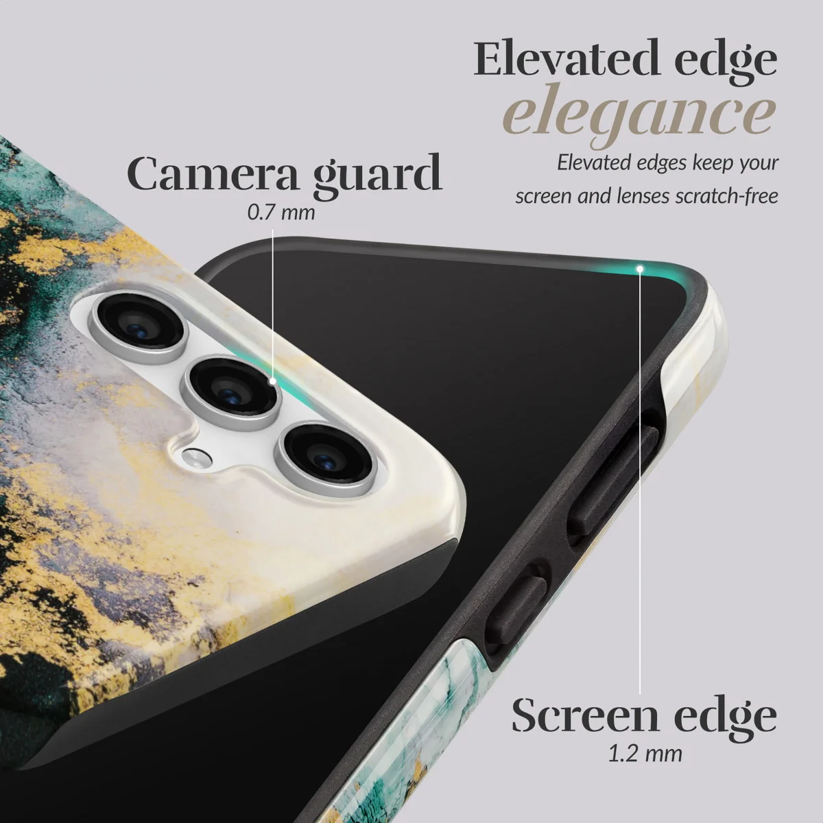 MIO MagSafe Samsung Galaxy A55 Hoesje Hard Shell Back Cover Green Marble afbeelding 5