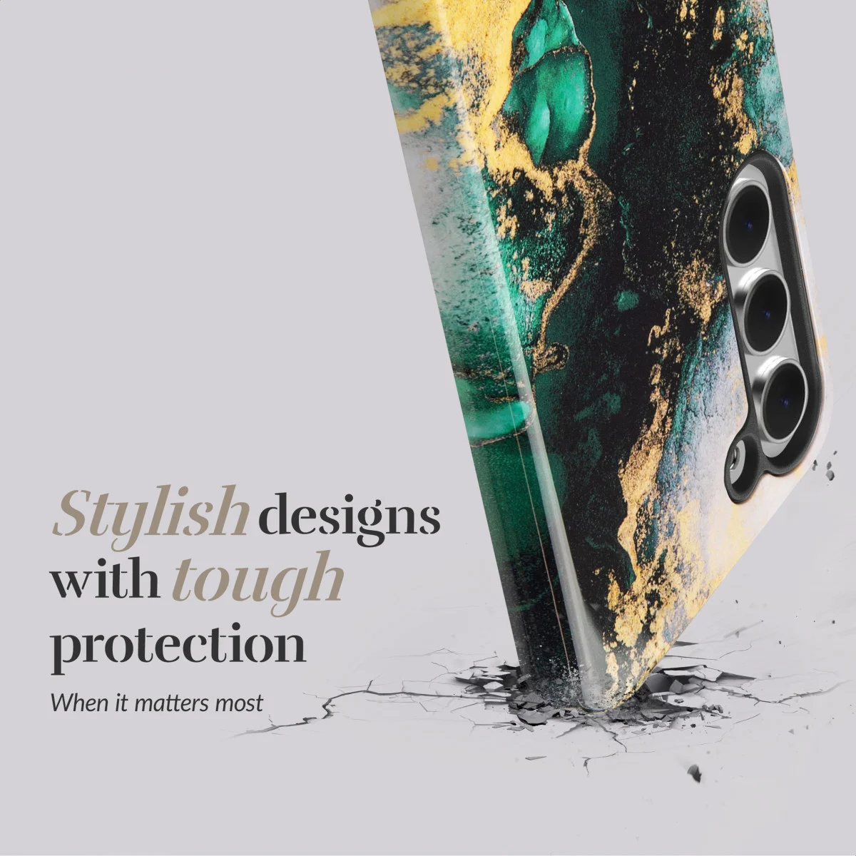 MIO MagSafe Samsung Galaxy A55 Hoesje Hard Shell Back Cover Green Marble afbeelding 6