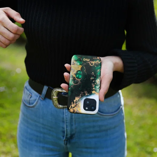 MIO MagSafe Samsung Galaxy A55 Hoesje Hard Shell Back Cover Green Marble afbeelding 7