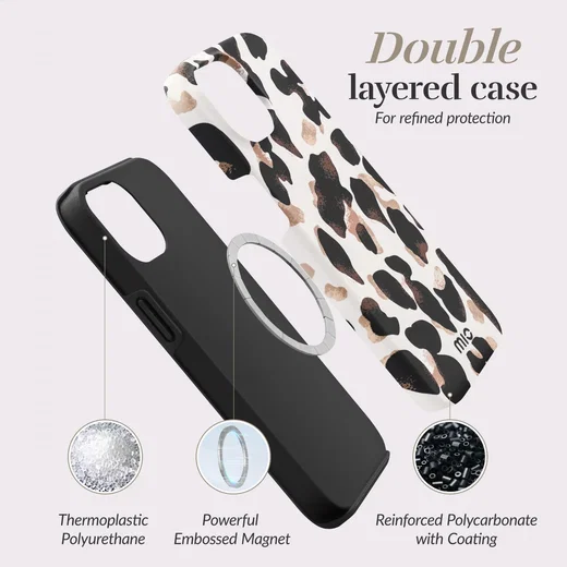 MIO MagSafe Apple iPhone 15 Pro Hoesje Hard Shell Back Cover Leopard afbeelding 4