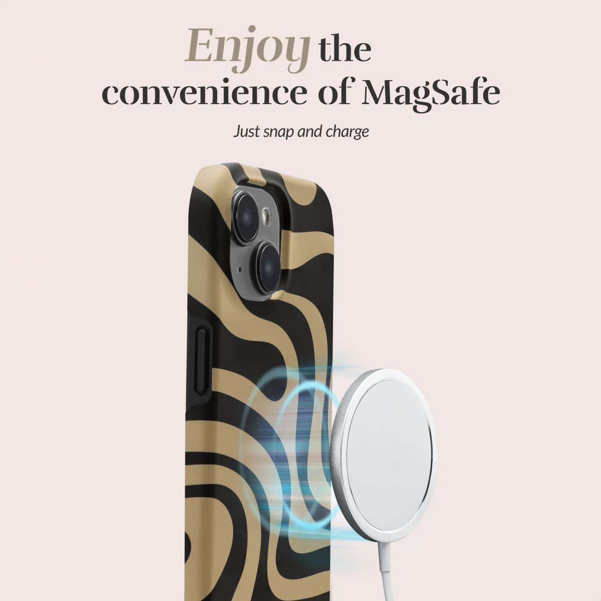 MIO MagSafe Apple iPhone 15 / 14 / 13 Hoesje Back Cover Swirl afbeelding 5