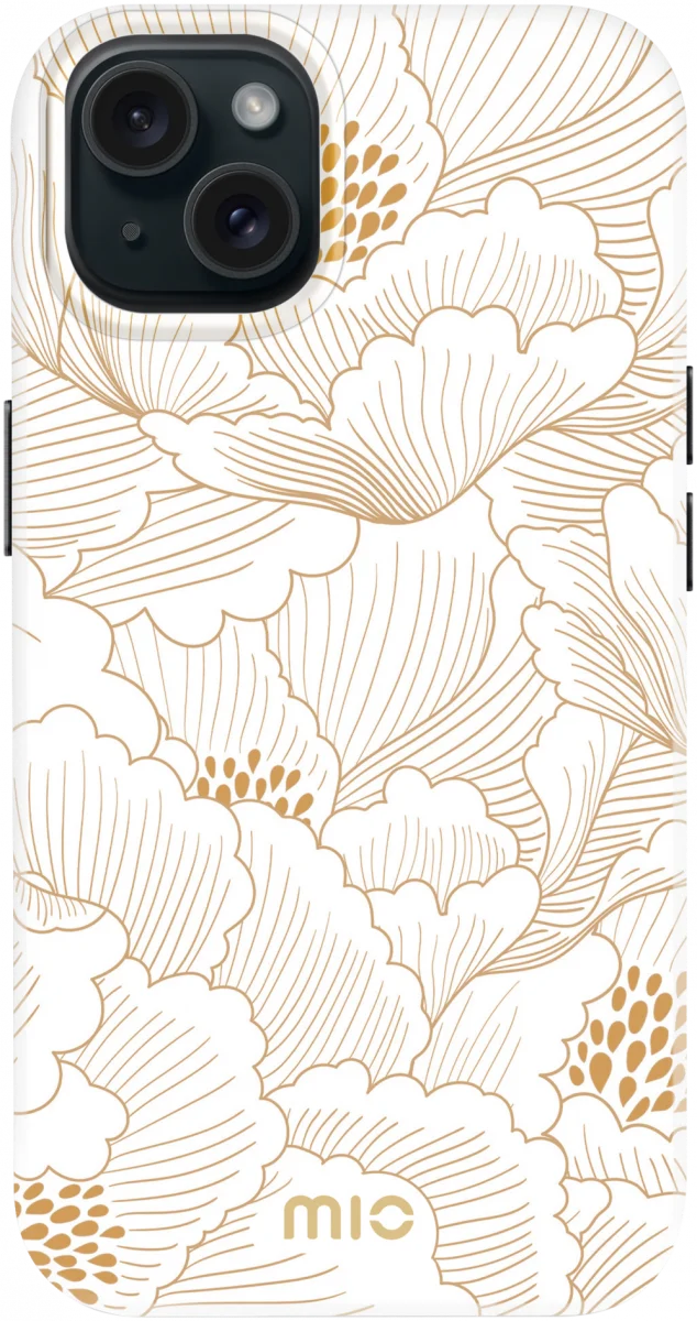 MIO MagSafe Apple iPhone 15 / 14 / 13 Hoesje Back Cover White Roses afbeelding 1