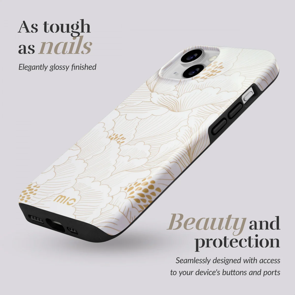 MIO MagSafe Apple iPhone 15 / 14 / 13 Hoesje Back Cover White Roses afbeelding 3