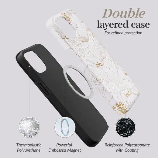 MIO MagSafe Apple iPhone 14 Pro Hoesje Hard Shell Cover White Roses afbeelding 4