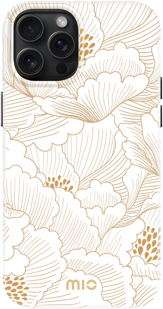 MIO MagSafe Apple iPhone 15 Pro Max Hoesje Hard Shell White Roses afbeelding 1