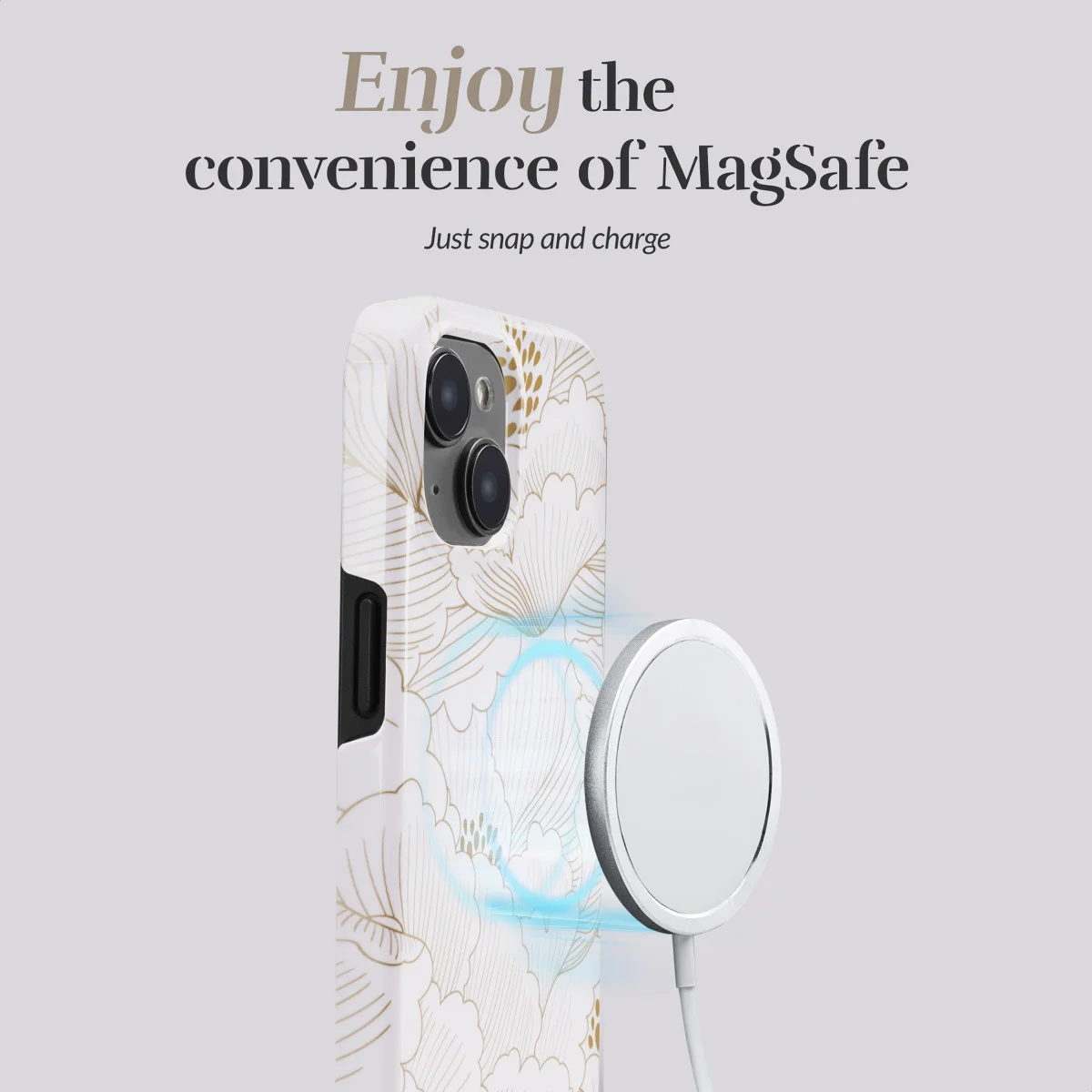 MIO MagSafe Apple iPhone 15 Pro Max Hoesje Hard Shell White Roses afbeelding 6