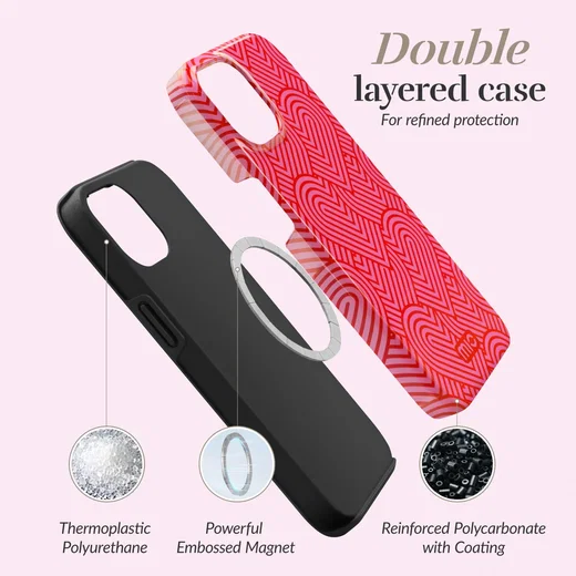 MIO MagSafe Apple iPhone 15 / 14 / 13 Hoesje Back Cover Wild Hearts afbeelding 4