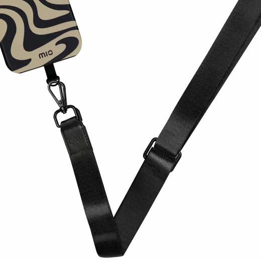 MIO Lanyard Universeel Nylon Telefoonkoord / Telefoonketting Zwart afbeelding 1