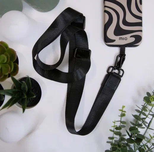 MIO Lanyard Universeel Nylon Telefoonkoord / Telefoonketting Zwart afbeelding 3