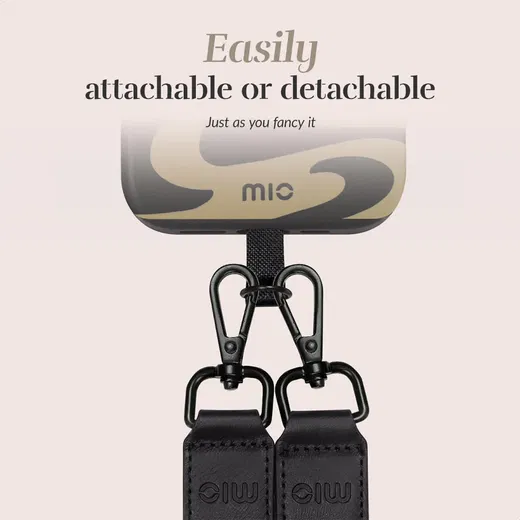 MIO Lanyard Universeel Nylon Telefoonkoord / Telefoonketting Zwart afbeelding 5