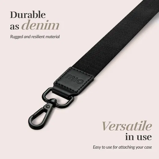 MIO Lanyard Universeel Nylon Telefoonkoord / Telefoonketting Zwart afbeelding 7