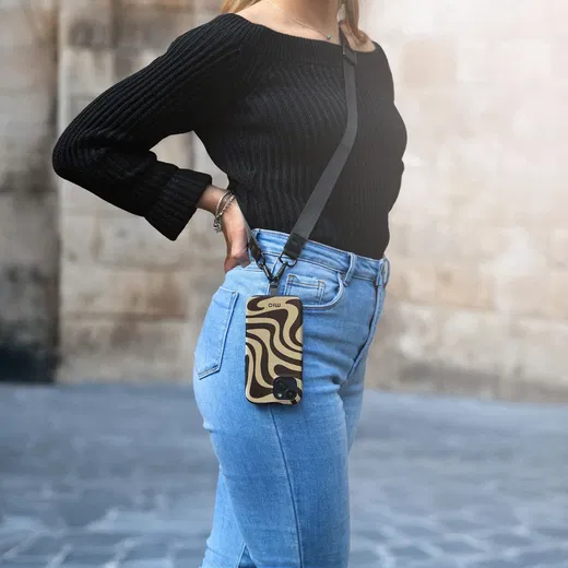 MIO Lanyard Universeel Nylon Telefoonkoord / Telefoonketting Zwart afbeelding 2