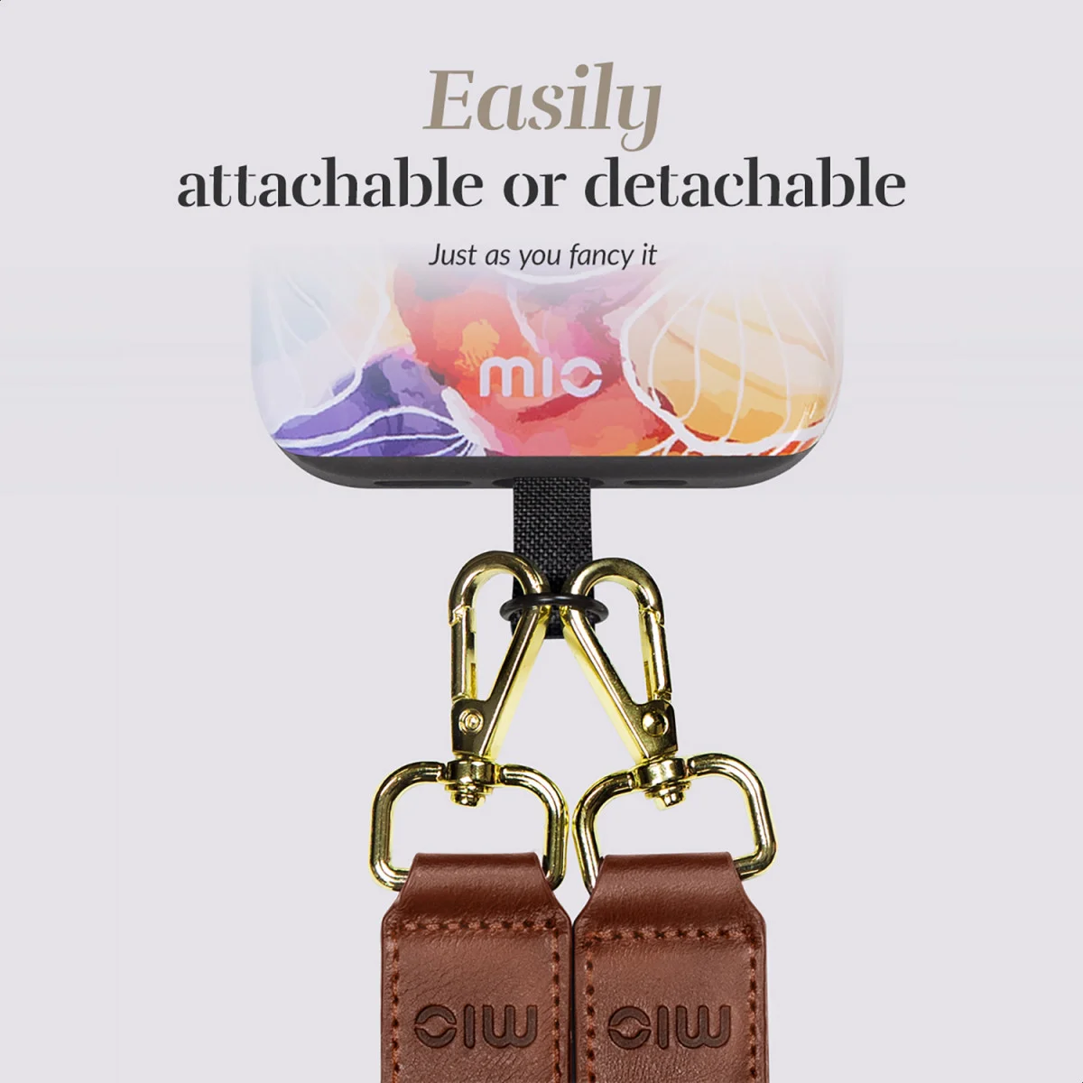 MIO Lanyard Universeel Nylon Telefoonkoord / Telefoonketting Flowers afbeelding 5