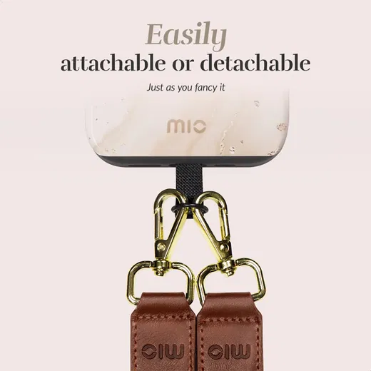 MIO Lanyard Universeel Nylon Telefoonkoord / Telefoonketting Gold Marble afbeelding 5