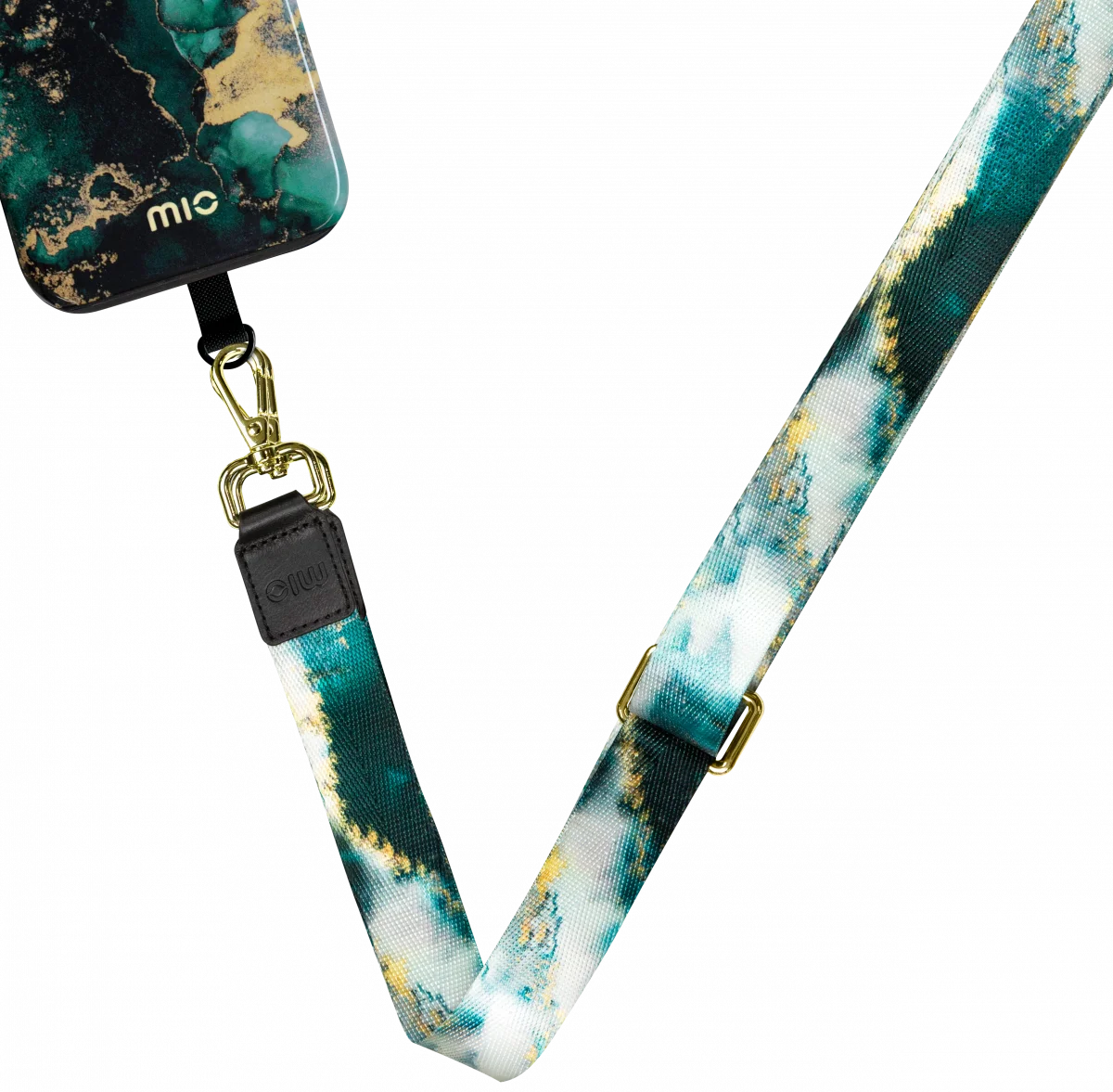 MIO Lanyard Universeel Nylon Telefoonkoord / Telefoonketting Green Marble afbeelding 1