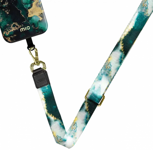MIO Lanyard Universeel Nylon Telefoonkoord / Telefoonketting Green Marble afbeelding 1