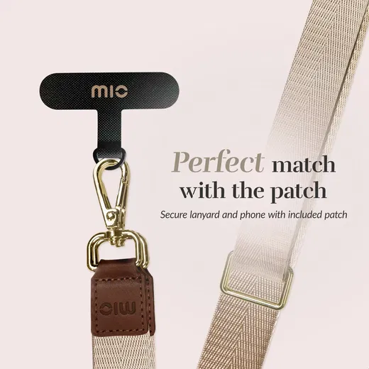 MIO Lanyard Universeel Nylon Telefoonkoord / Telefoonketting Sand afbeelding 4