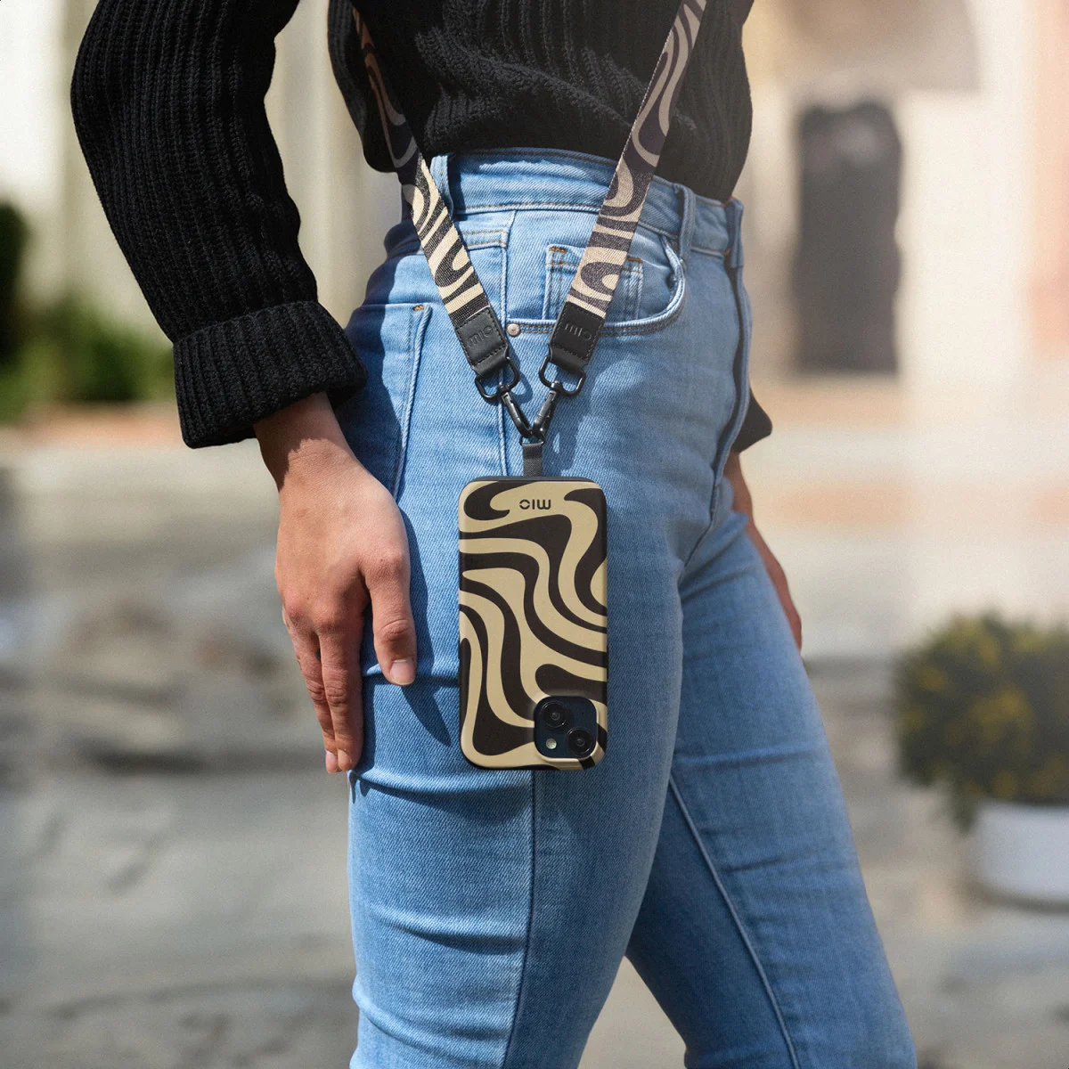 MIO Lanyard Universeel Nylon Telefoonkoord / Telefoonketting Swirl afbeelding 2