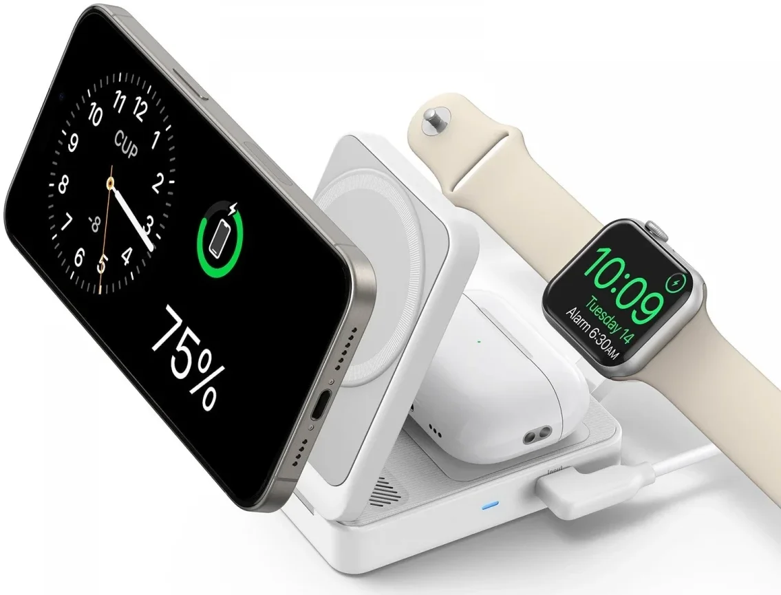 Anker MagGo Fold (15W) 3-in-1 Qi2 / MagSafe Draadloos Oplaadstation Wit afbeelding 10