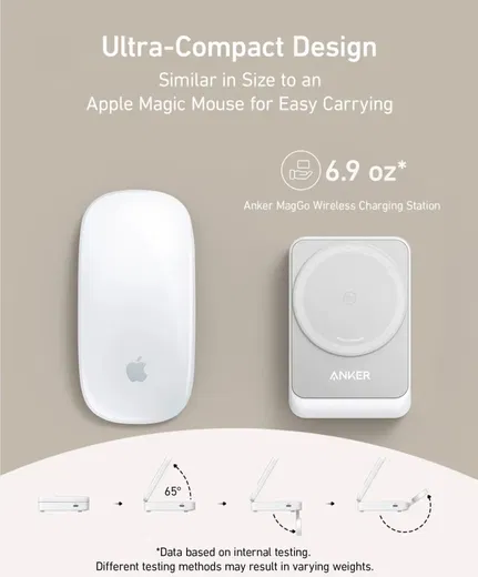 Anker MagGo Fold (15W) 3-in-1 Qi2 / MagSafe Draadloos Oplaadstation Wit afbeelding 8