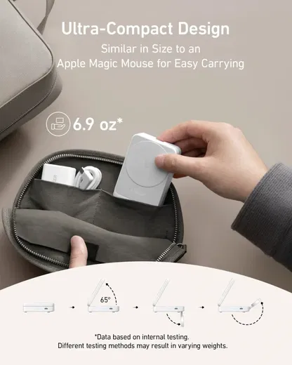 Anker MagGo Fold (15W) 3-in-1 Qi2 / MagSafe Draadloos Oplaadstation Wit afbeelding 9