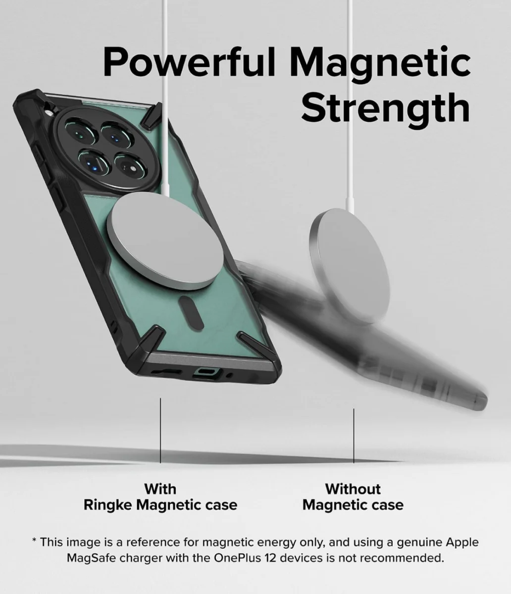 Ringke Fusion X Magnetic OnePlus 12 Hoesje MagSafe Back Cover Zwart afbeelding 6