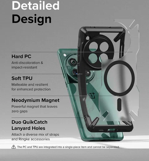 Ringke Fusion X Magnetic OnePlus 12 Hoesje MagSafe Back Cover Zwart afbeelding 7