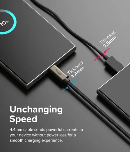 Ringke 3A Fast Charging Basic USB-A naar USB-C Kabel 12W 0.5M Zwart afbeelding 7